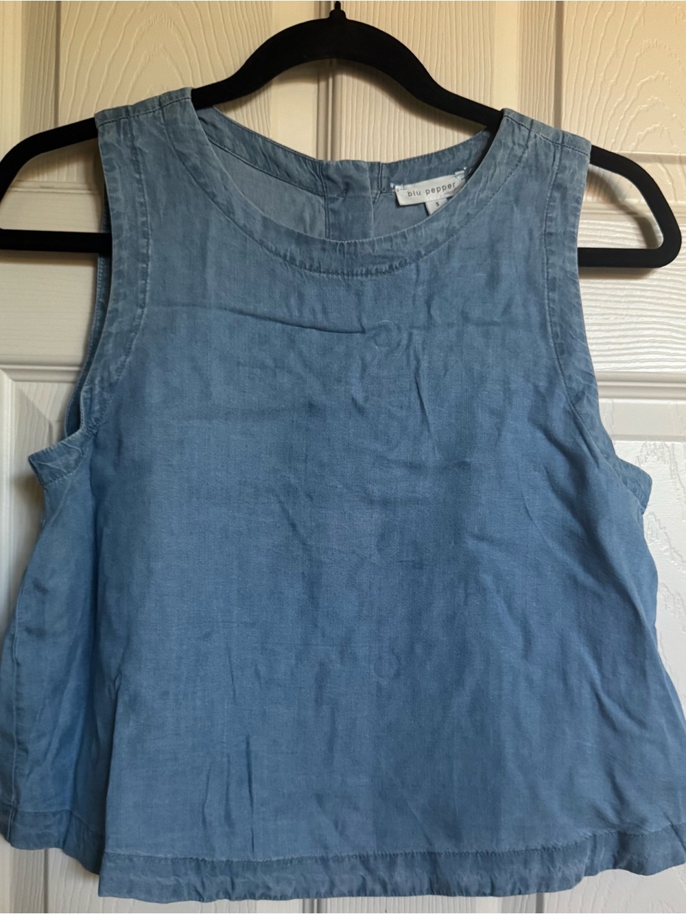 NWT Blu Pepper Light Blue Linen Blend Sleeveless Tank, Various Sizes